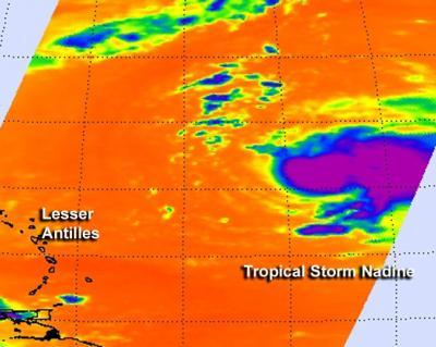 NASA sees wind shear battering Tropical Storm Nadine  Science Codex